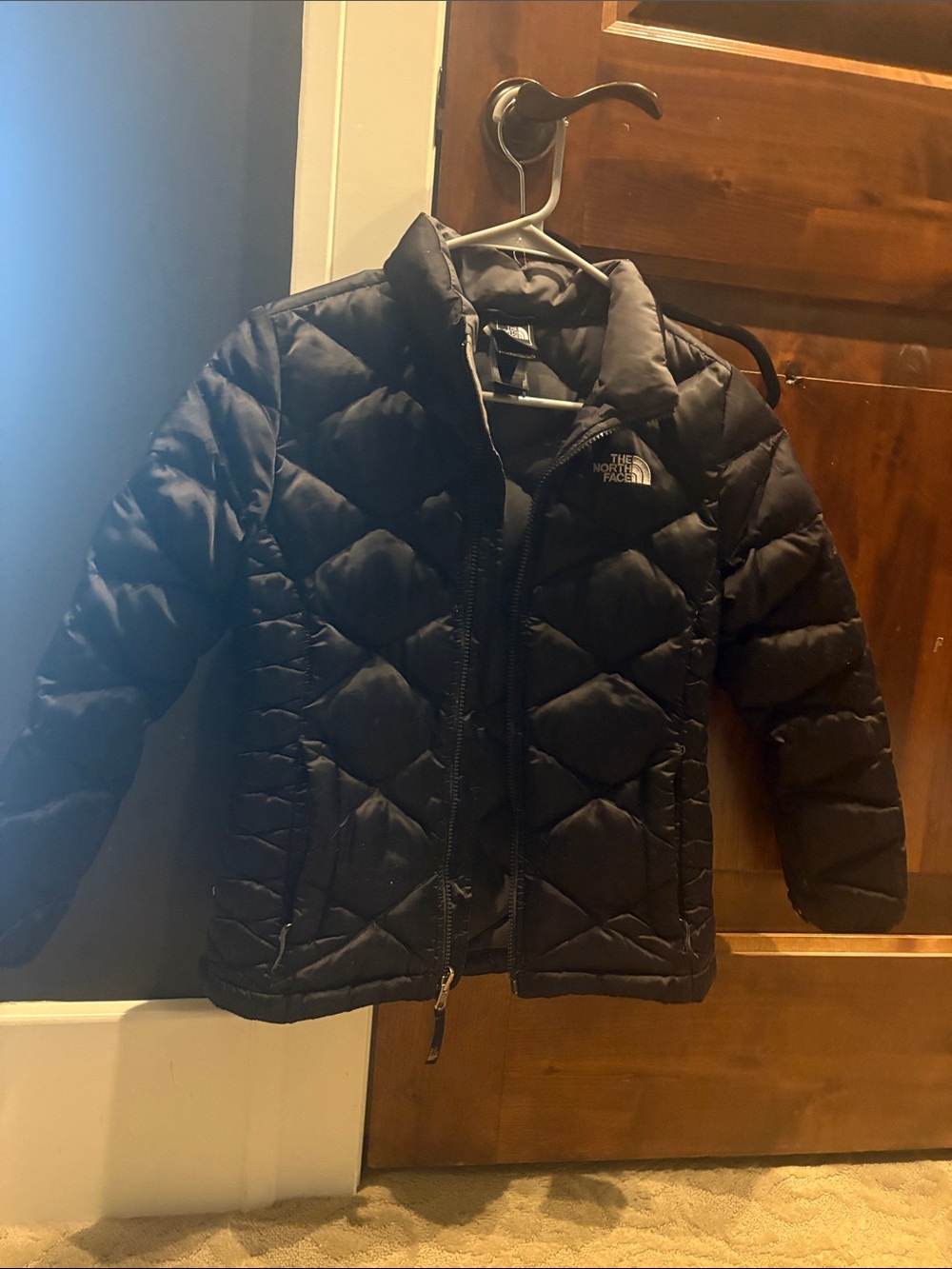 North Face Girls Zip Goose Down Puffer Jacket, Black M 10/12
